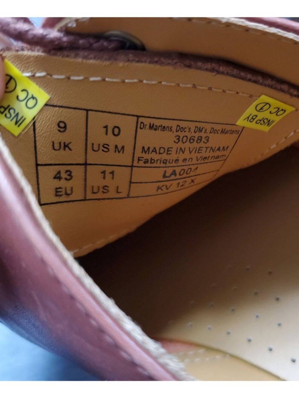 Doc Martens 1461 Carrara Leather Oxford Shoes Saddle Tan 30683 Size 43 - Picture 6 of 6